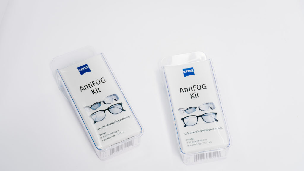 AntiFOG Spray prevents eyeglasses from fogging up while wearing mask