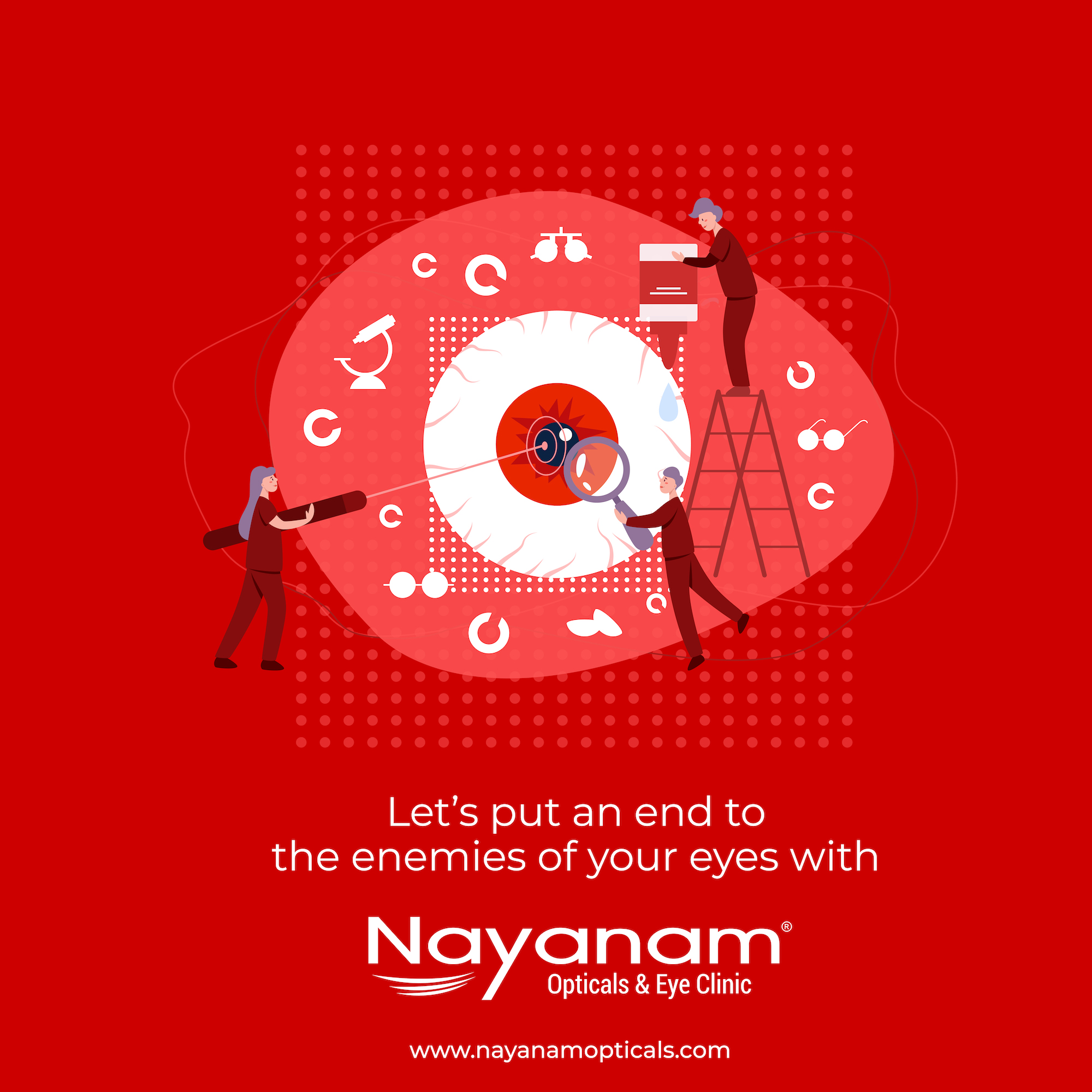 Let's put an end to the enemies of your eyes with Nayanam Opticals & Eye Clinic
