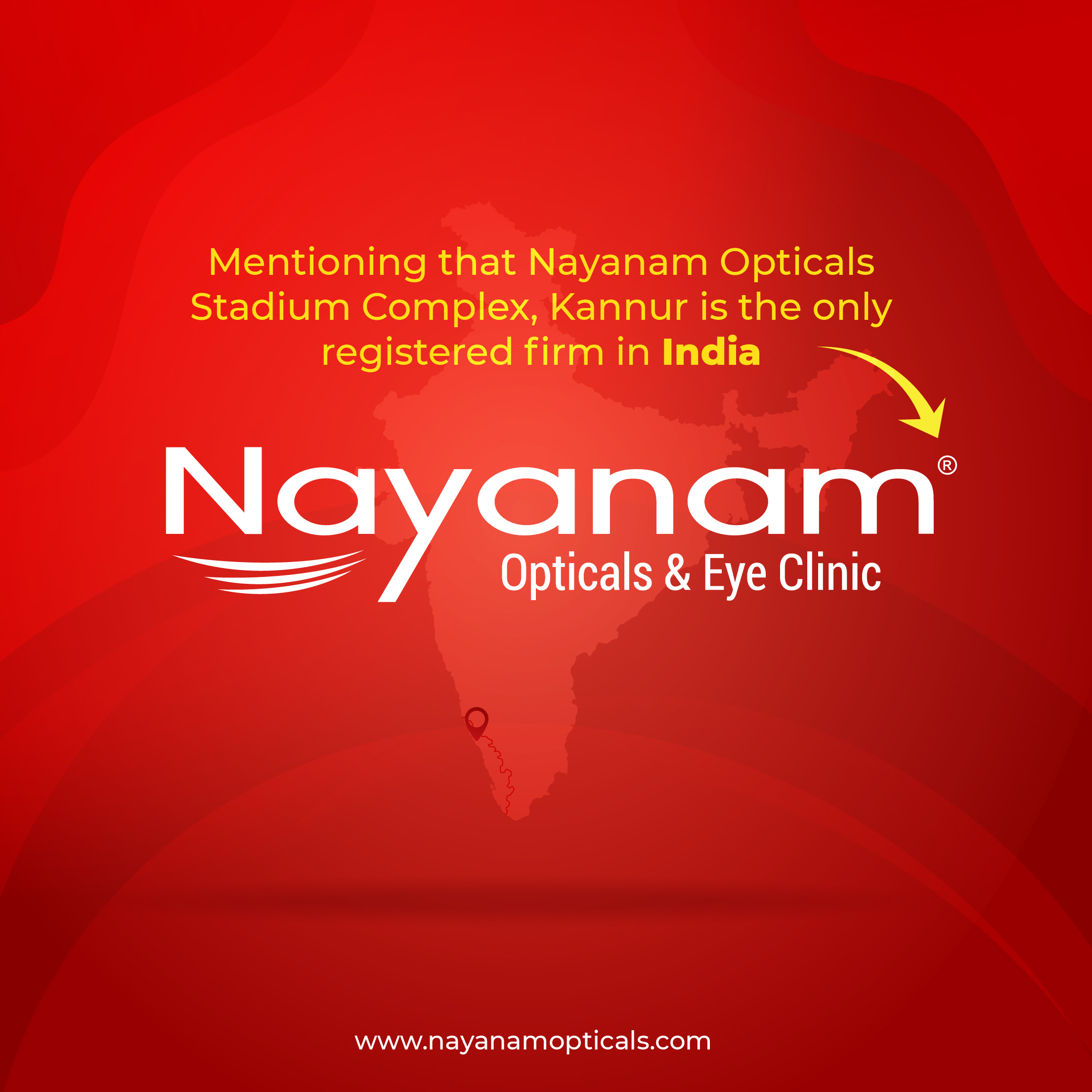 Mentioning that Nayanam Opticals Stadium Complex, Kannur is the only registered firm in India.
