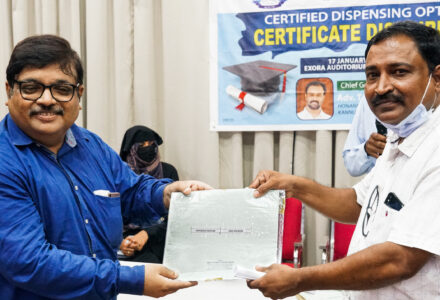 Mr.Jose Mathew Recieving Certificate From Mr.Devan Koshi